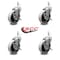 Service Caster 4 Inch Thermoplastic Wheel 8mm Threaded Stem Caster Set with Brakes SCC, 4PK SCC-TS05S410-TPRS-SLB-M815-4 - alternate 1